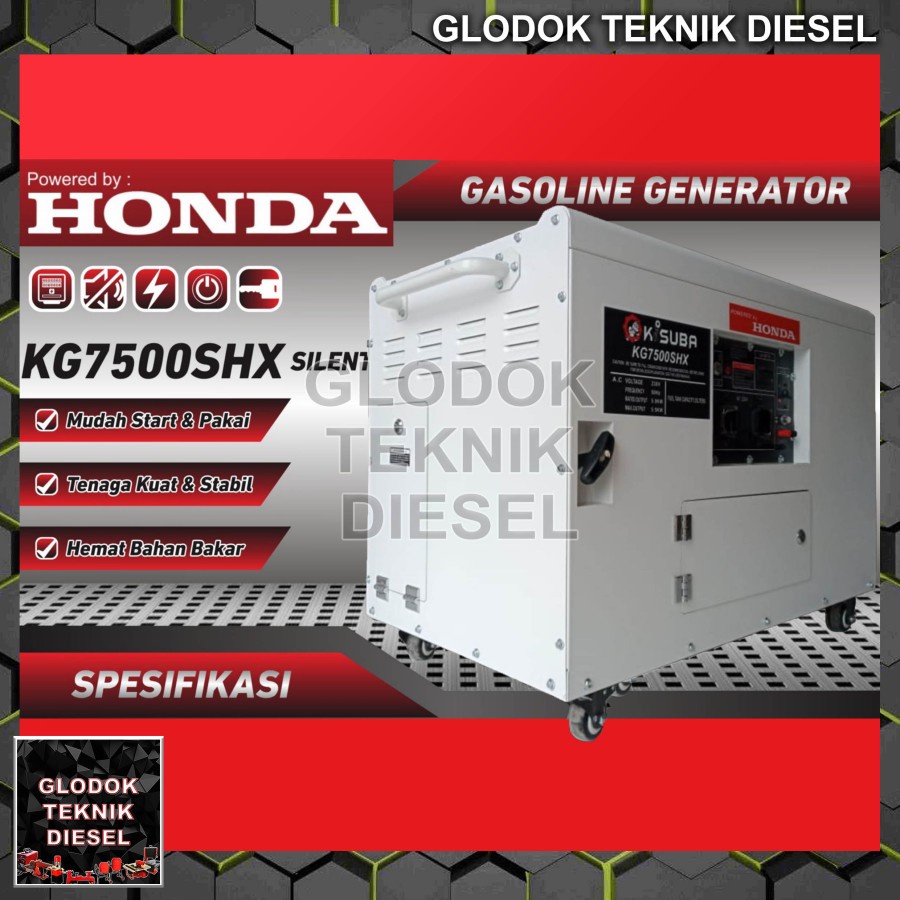 Genset Silent Honda Bensin 5000 watt 5500 W MAX Generator Listrik