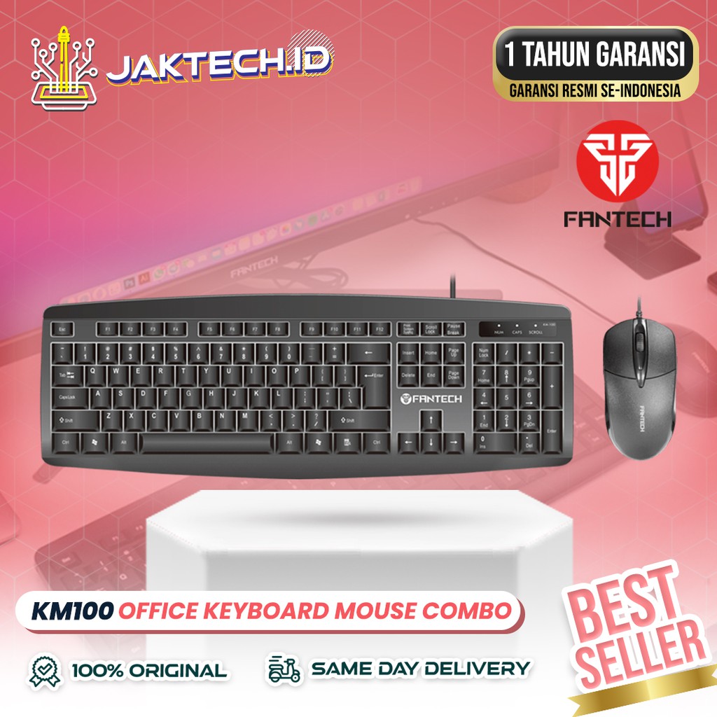 Fantech KM100 Keyboard Mouse Combo Office Series GARANSI RESMI