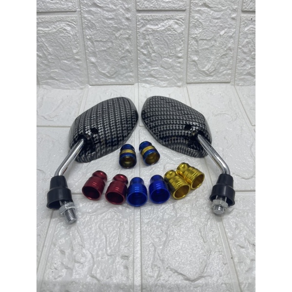 Spion Honda Beat Mini/Kecil Karbon Tangkai Chrome + Monel Spion red blue gold twotone