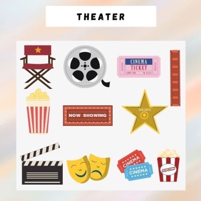 Jual stickers theater series | stickers aesthetic stiker teater ( 11pc ...