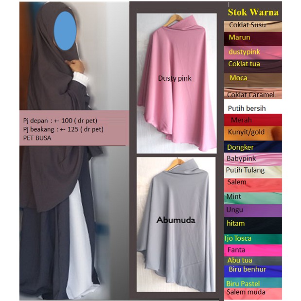 Jilbab Wolfis Jumbo Syari Bahan Wolfis Grade A Tebal Nonped