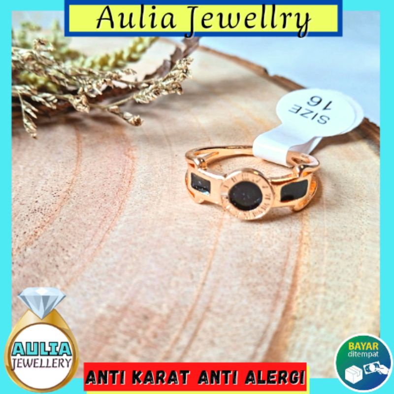 CINCIN TITANIUM AKSESORIS WANITA MATA HITAM PERHIASAN EMAS AKSESORIS FASHION AKSESORIS WANITA