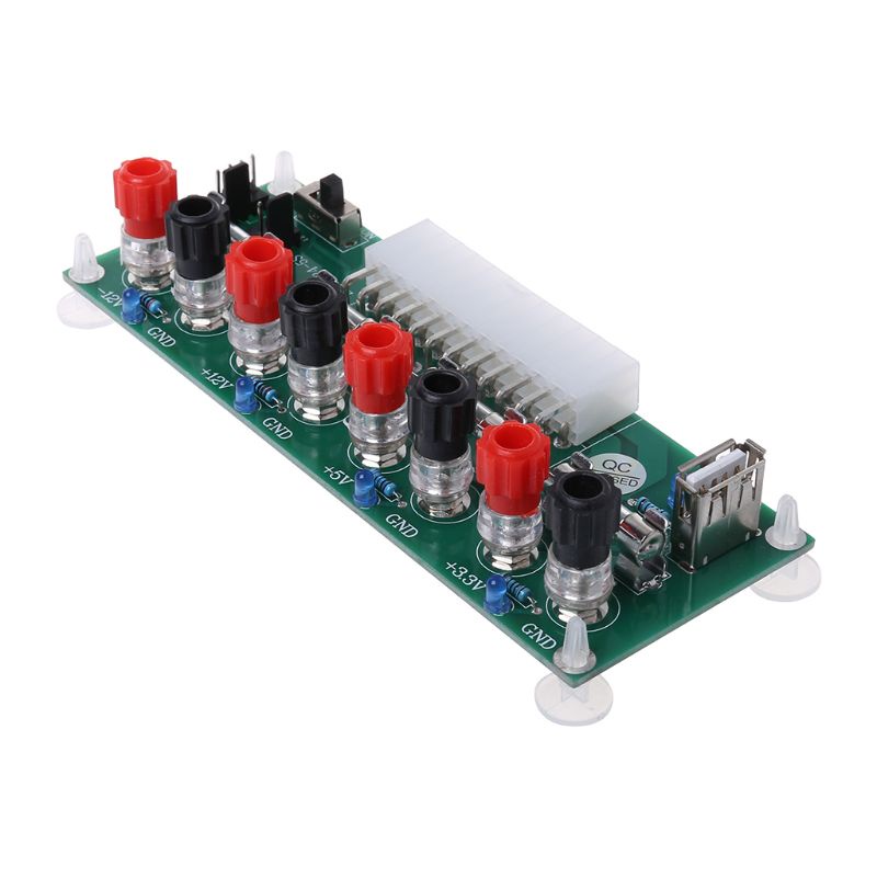 Bt Sirkuit Listrik 24Pins atx Benchtop Komputer Power Supply 24pin atx Breakout Board Module Dengan USB 5V