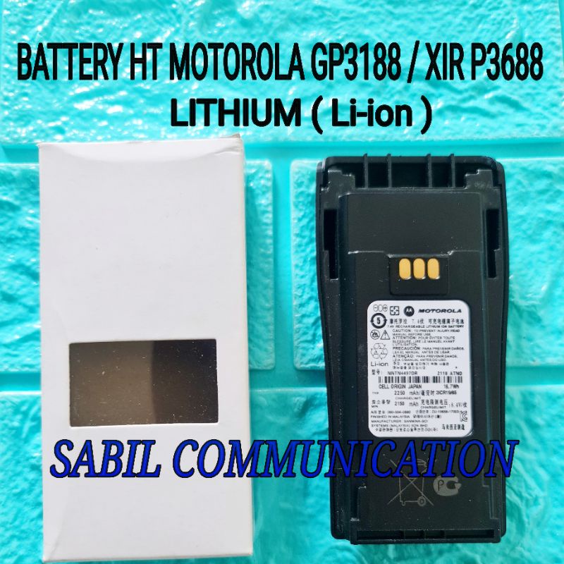BATRE HT MOTOROLA GP 3188 LITHIUM BATRE HT MOTOROLA GP3188 XIR P3688 LITIUM MURAH -BATTERY HT MOTORO