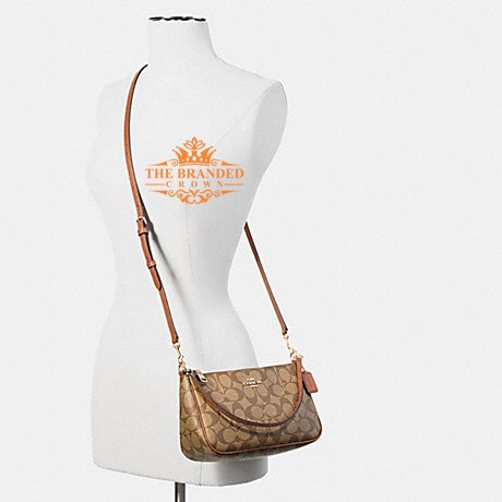 Tas Coach 36674 Top Handle Pouch In Signature