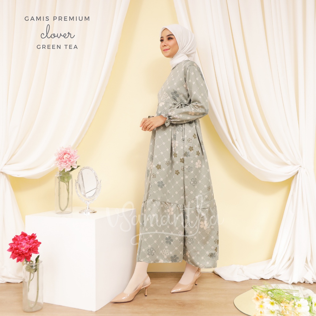 Gamis Homedress Silk Premium Motif Clover