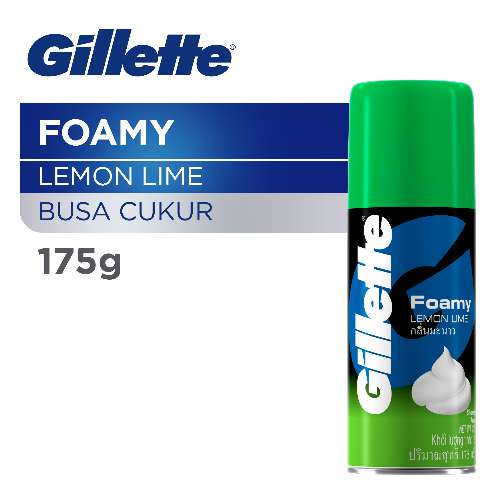 Gillette Foamy Lemon Lime Busa Cukur 175g / Shaving Foam