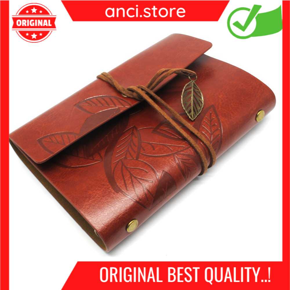 

Buku Catatan Binder Kulit Retro Leaf Kertas A6