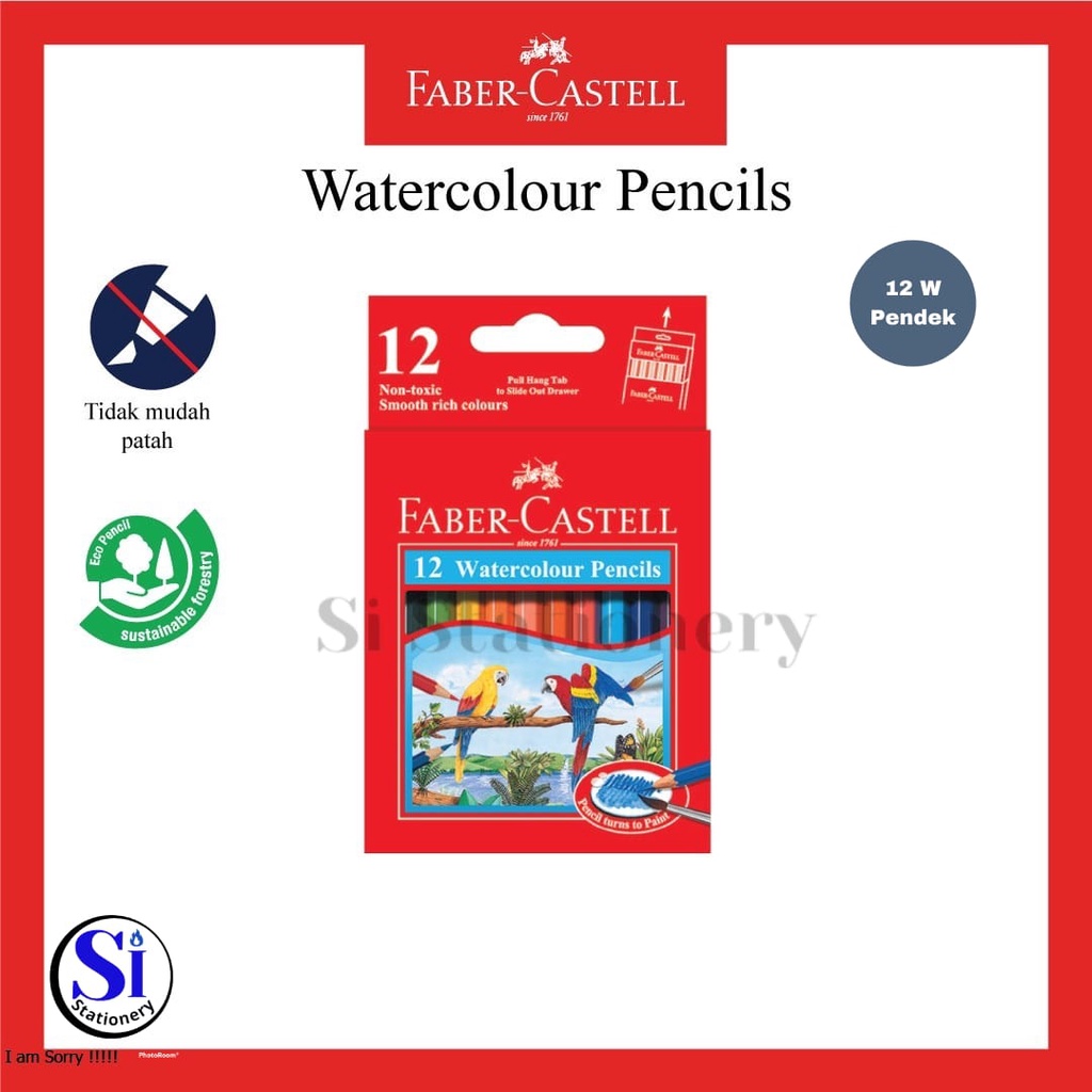 

Pensil Warna Faber Castell/Watercolour Pencils 12 warna Pendek