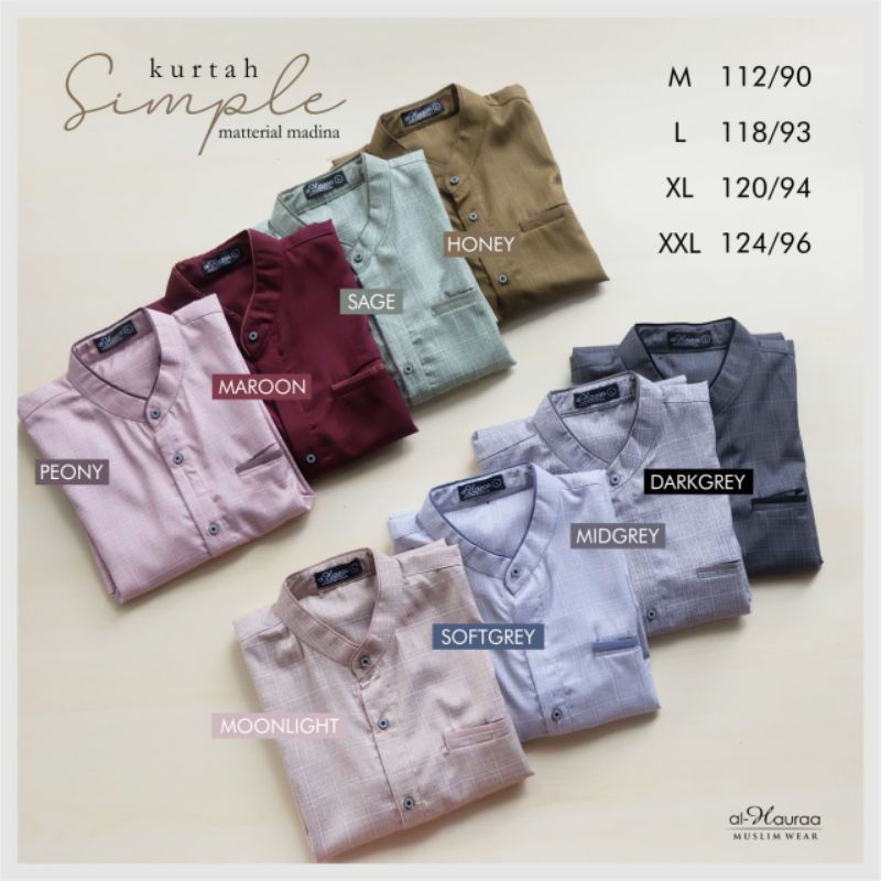 Kurtah Simple Madina by Al-Hauraa | Baju Koko Pria