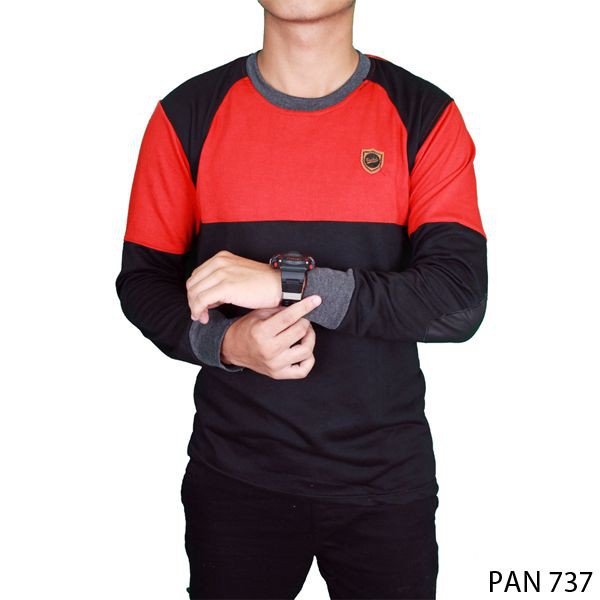 Kaos Pria Panjang Casual / Long Sleeve Pria - Lengan Karet (COMB)