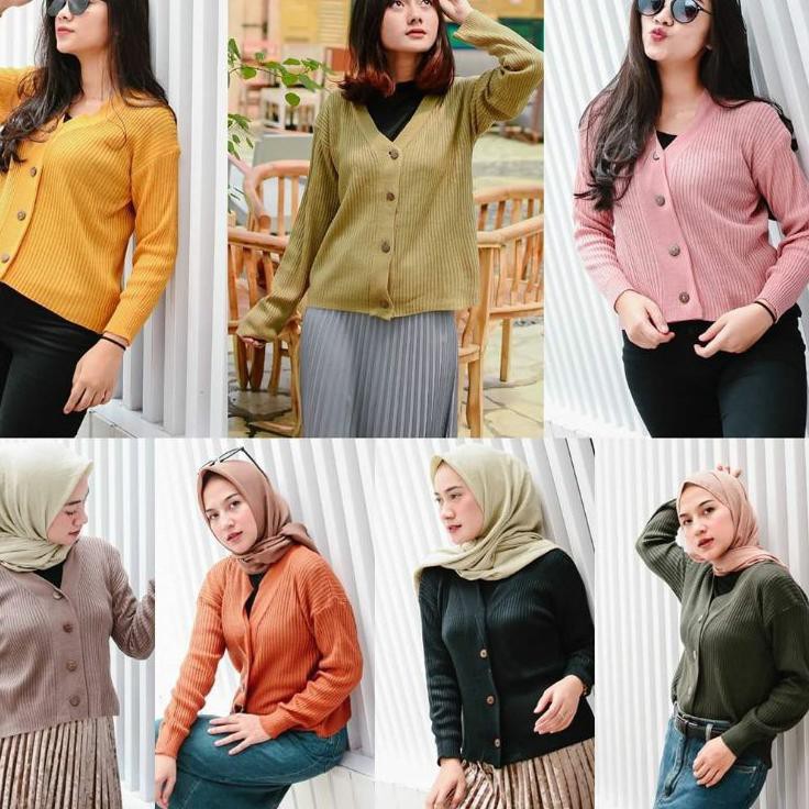 ♛ BigSale [1.1] ♛ WILLY CARDY - CARDIGAN KANCING BATOK - outer rajut wanita "