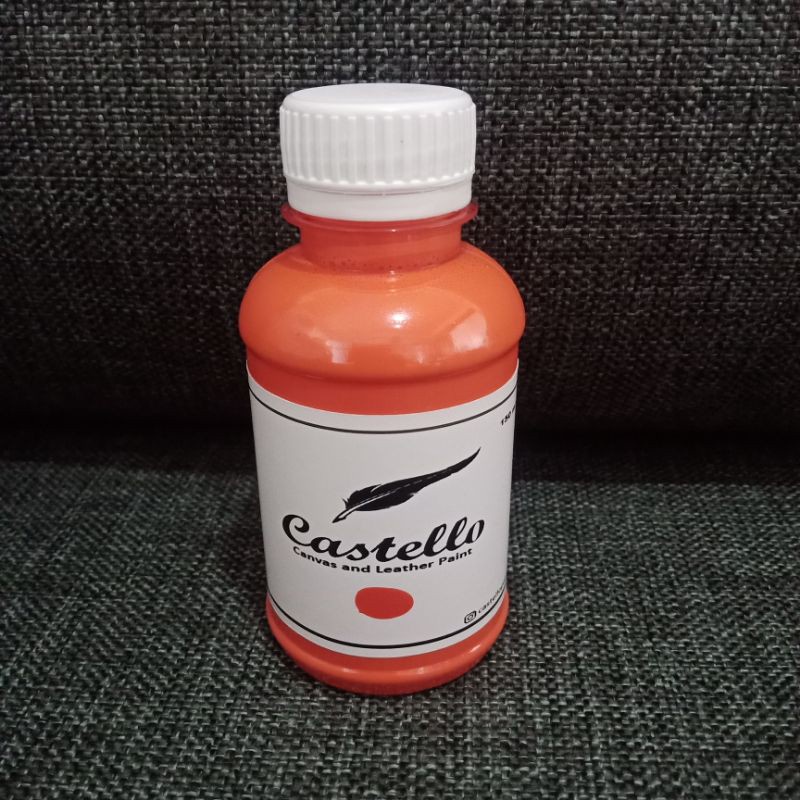 Cat Castello Orange kulit kanvas tas sepatu