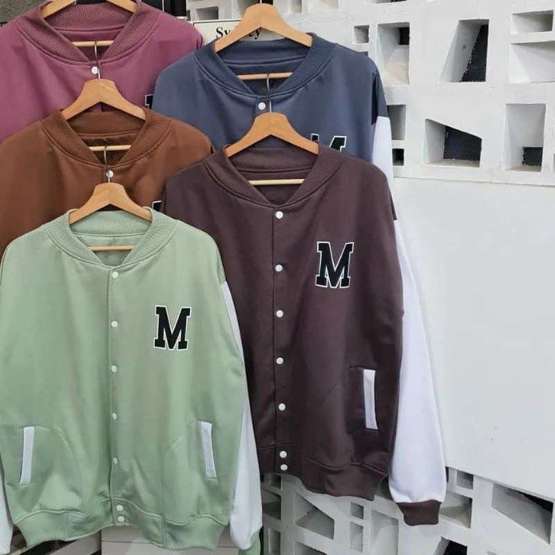 M BASEBALL XXL JAKET OVERSIZE JUMBO KOREAN STYLE BORDIR