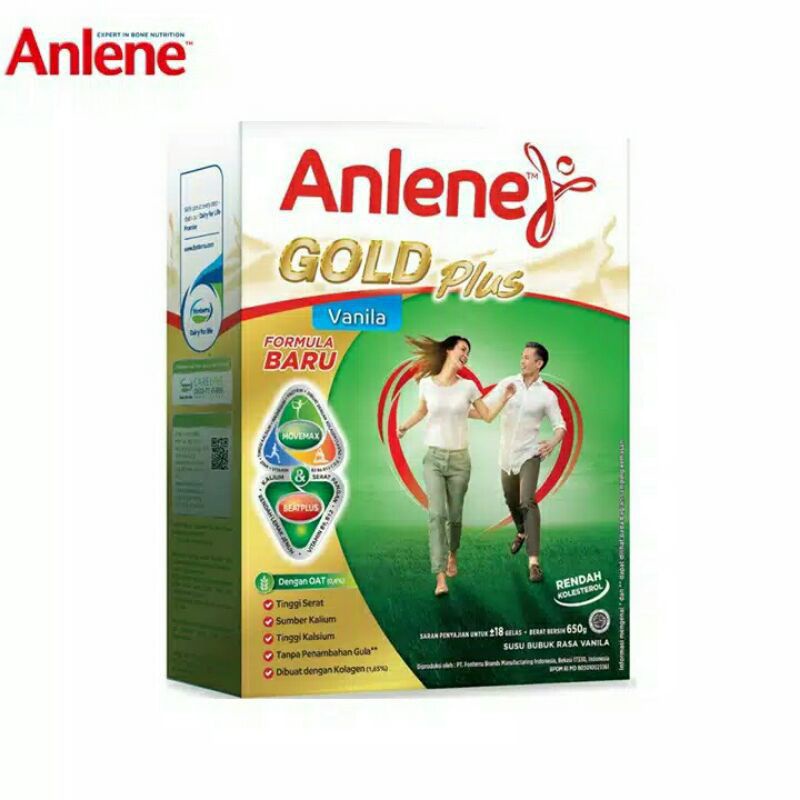 

Anlene Gold Plus Vanilla 650 gr - Susu Bubuk Nutrisi Jantung, Tulang, Sendi & Otot