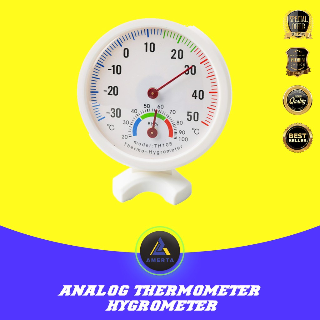 Inpelanyu Analog Thermometer Hygrometer Temperature Humidity Monitor