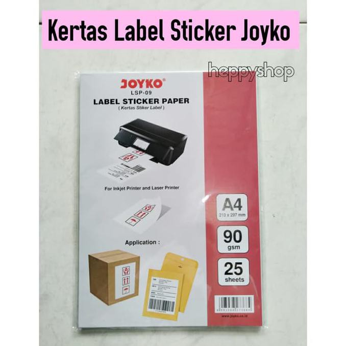 

Kertas Label Sticker Joyko LSP-09 A4 90 gsm 25 Lembar