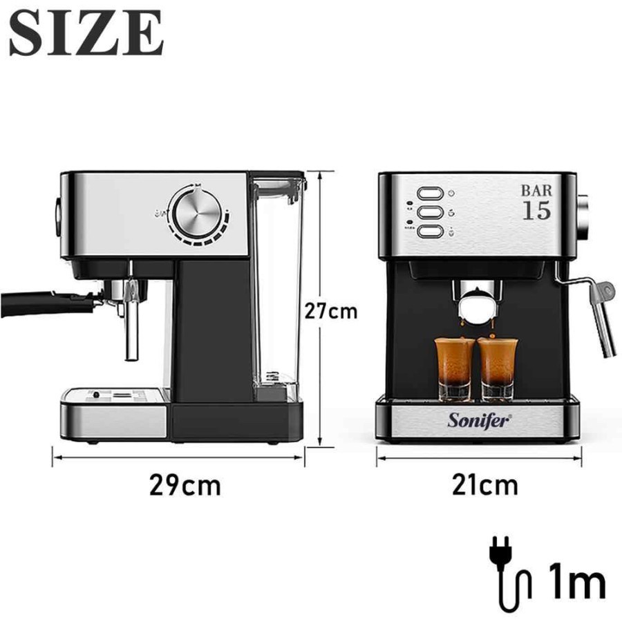 Sonifer SF-3528 Mesin Kopi Espresso dan Cappuccino Kapasitas 1.6 Liter