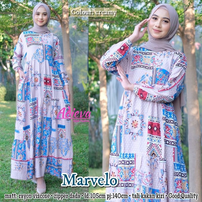 KATUN DRESS Vintage Etnik Motif Classic Modern Premiun Rayon Pantai Homey Gamis Muslimah Pengajian