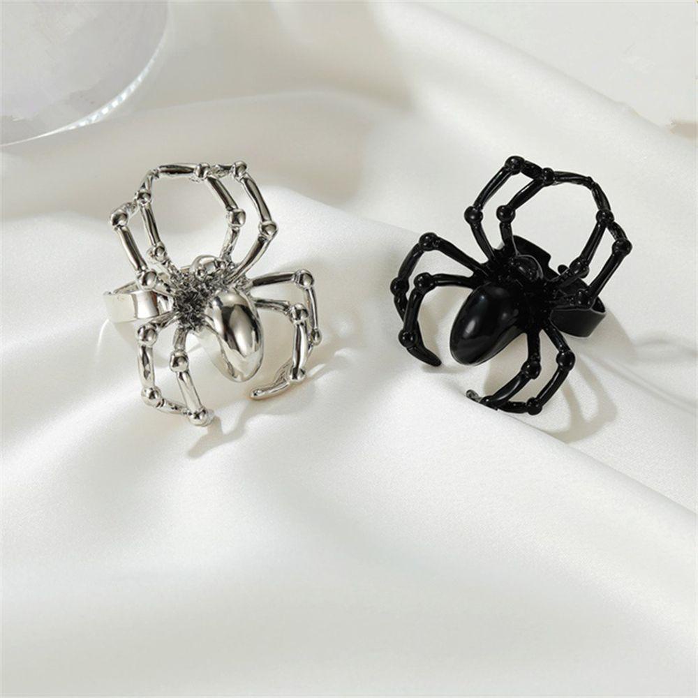 Nanas Spider Cincin Pernikahan Fashion Janji Biker Rock Mens Rings Adjustable Halloween