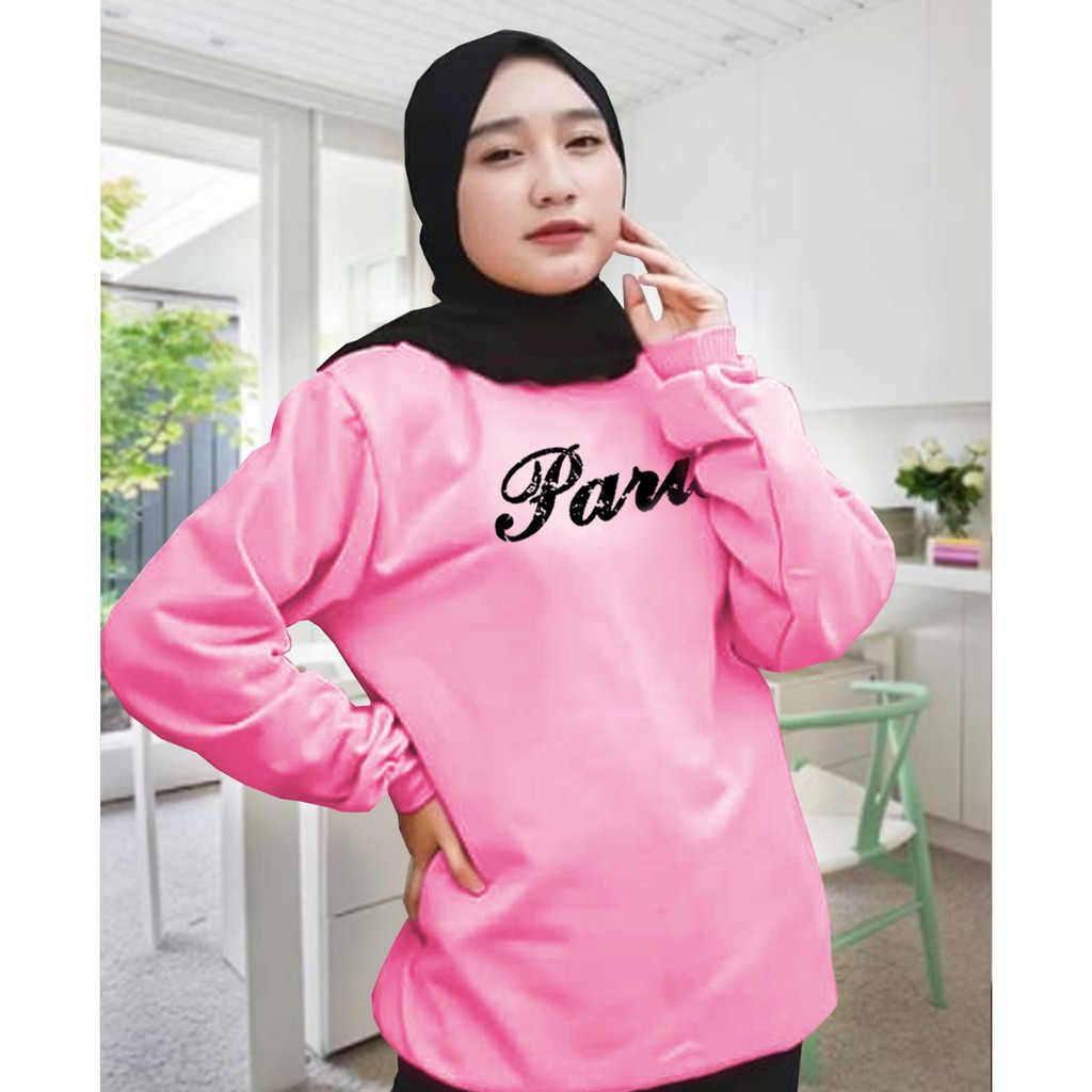 Kaos Lengan Panjang PARIS BARU / Kaos Sweatshirt / Atasan Wanita / Atasan Wanita Lengan Panjang