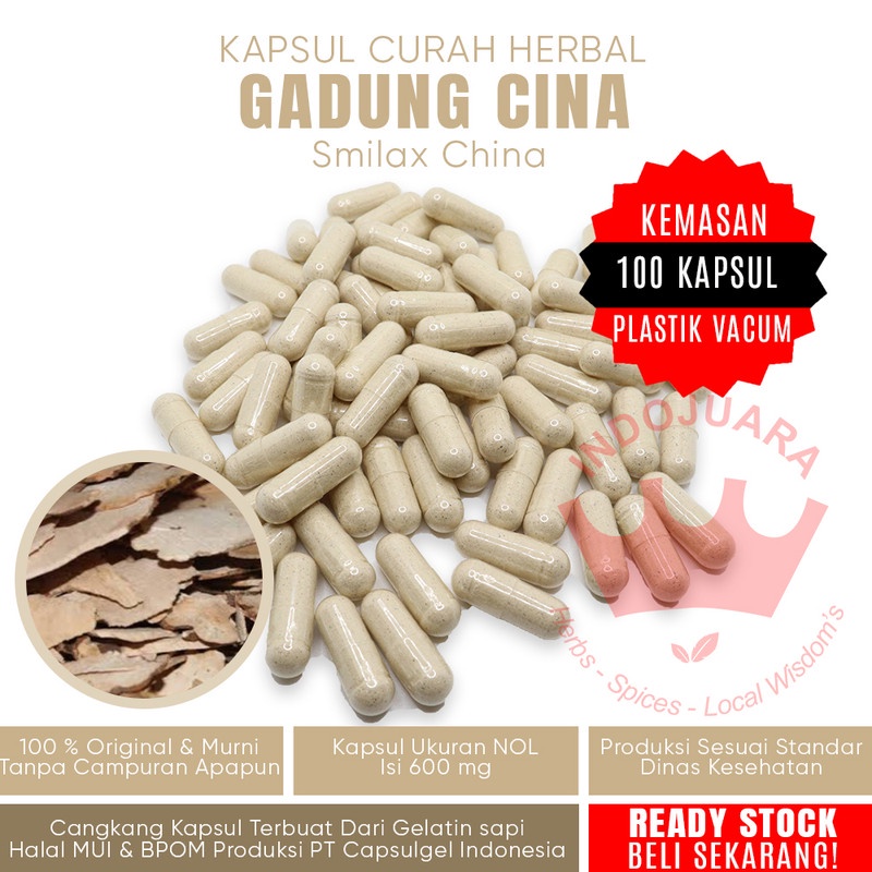 100 Kapsul GADUNG CINA Herbal Penurun Kolesterol Sipilis Rematik Kusta