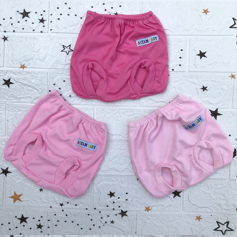 3 PCS Celana Pop PINK Bayi Celana Kacamata Newborn Perempuan Pink DNW Baby