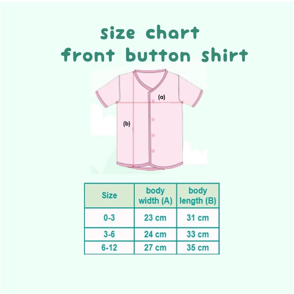 BONBINZOO - Baju Atasan Kancing Depan Anak Bayi Laki Perempuan 0 - 12 Bulan-4