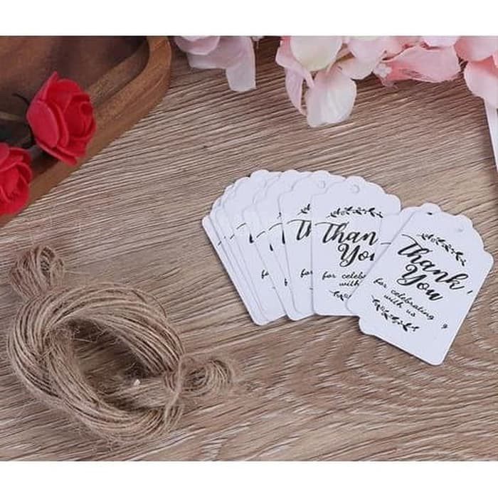 Paper Hang Tags - Rectangular &quot;Thank You for Celebrating&quot; (10pcs)