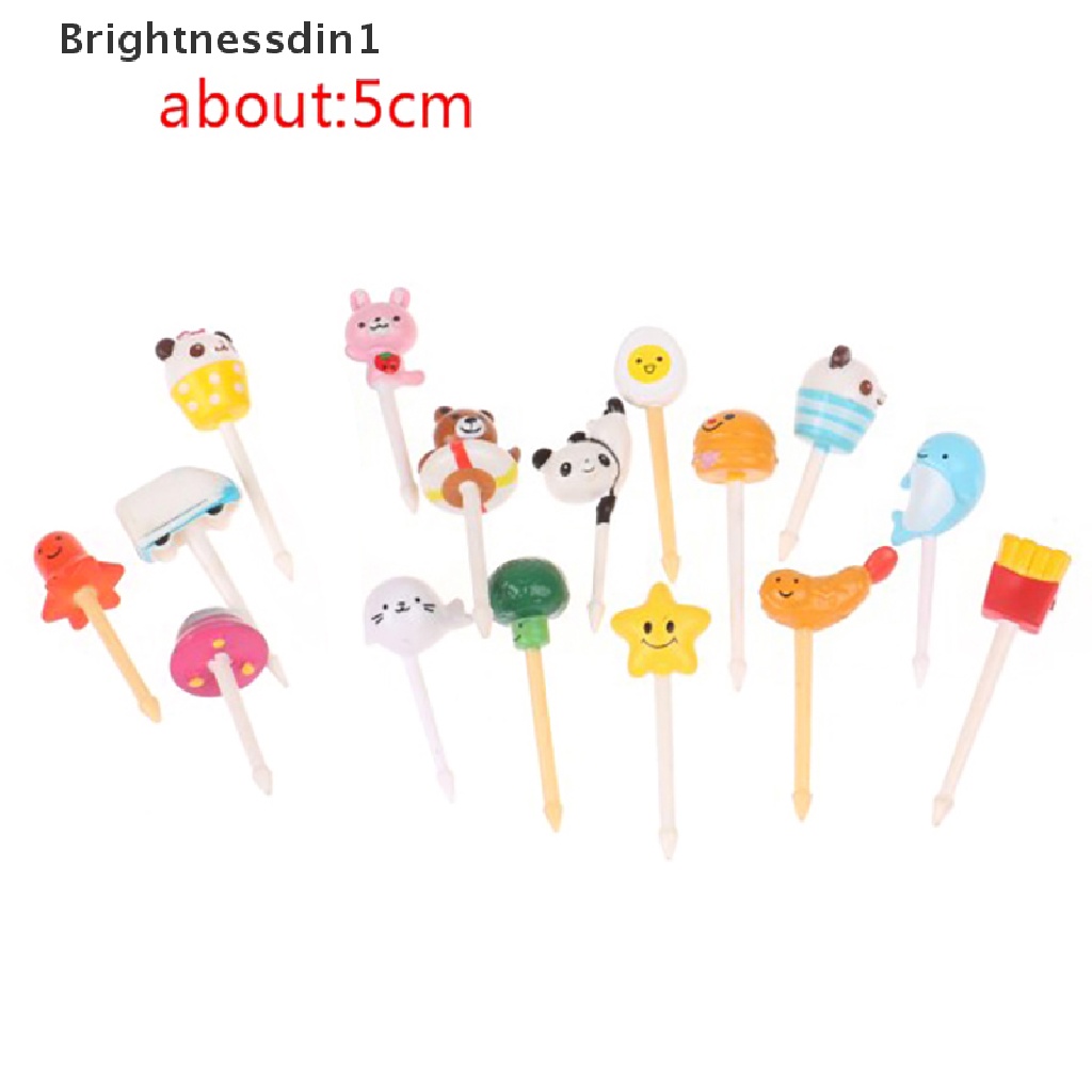 5 Pcs Tusuk Gigi Buah Desain Kartun Hewan Acak Untuk Aksesoris Bento