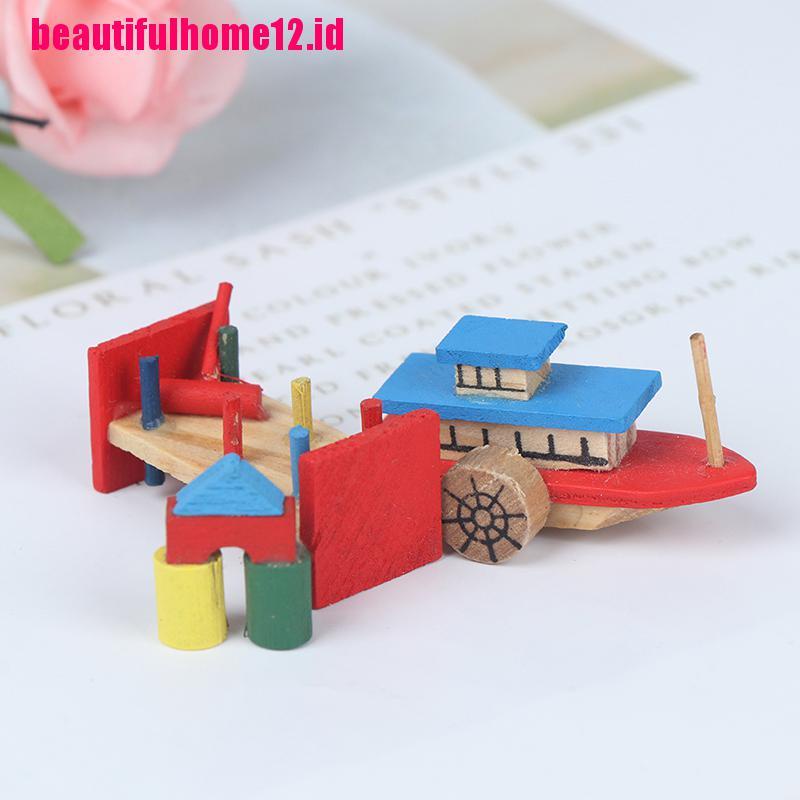 【beautifulhome12.id】1/12 Cute Dollhouse Children's toy Three Piece Set Dolls Miniature Decoration