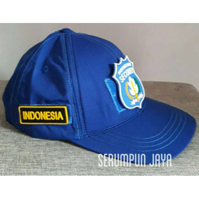 TOPI INDONESIAN SECURITY - TOPI INDONESIAN SECURITY 3PATCH VELCRO BIRU