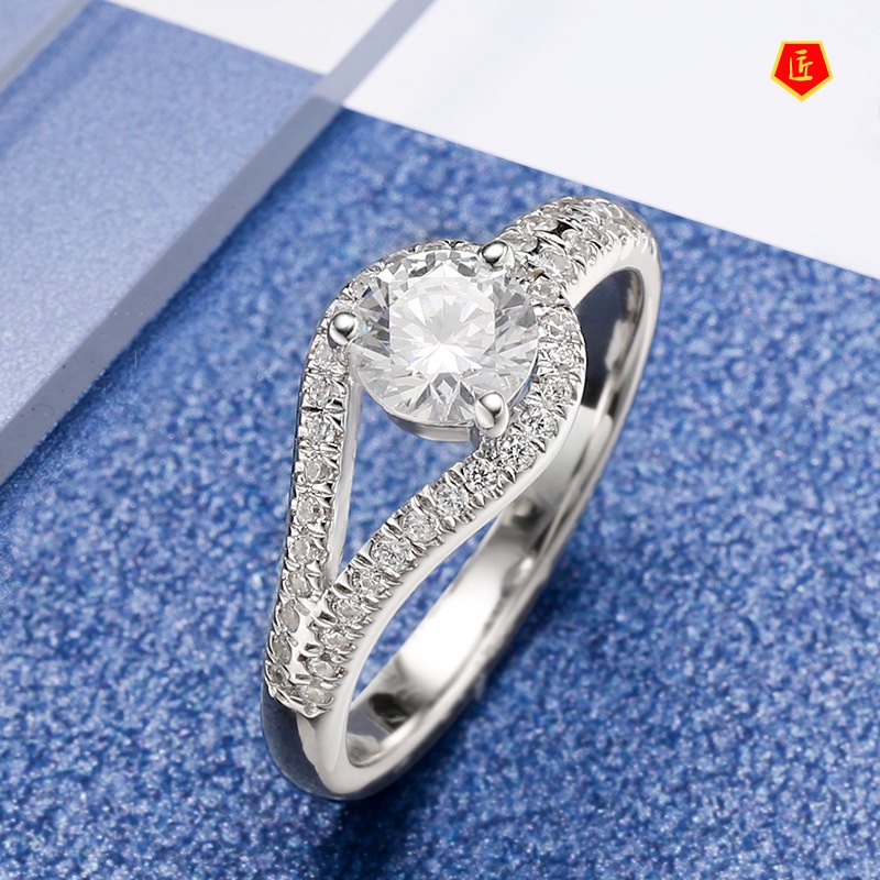 [Ready Stock]Creative Simple Full Diamond Moissanite Open Ring