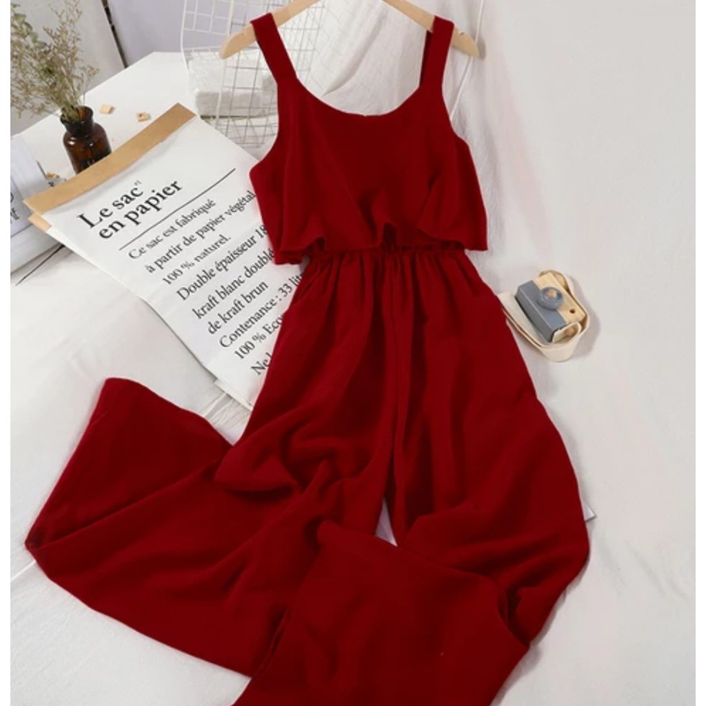 WSE390 - Jumpsuit Via  / Jamsuit Wanita / Setelan Baju Dan Celana Wanita/ PREMIUM QUALITY