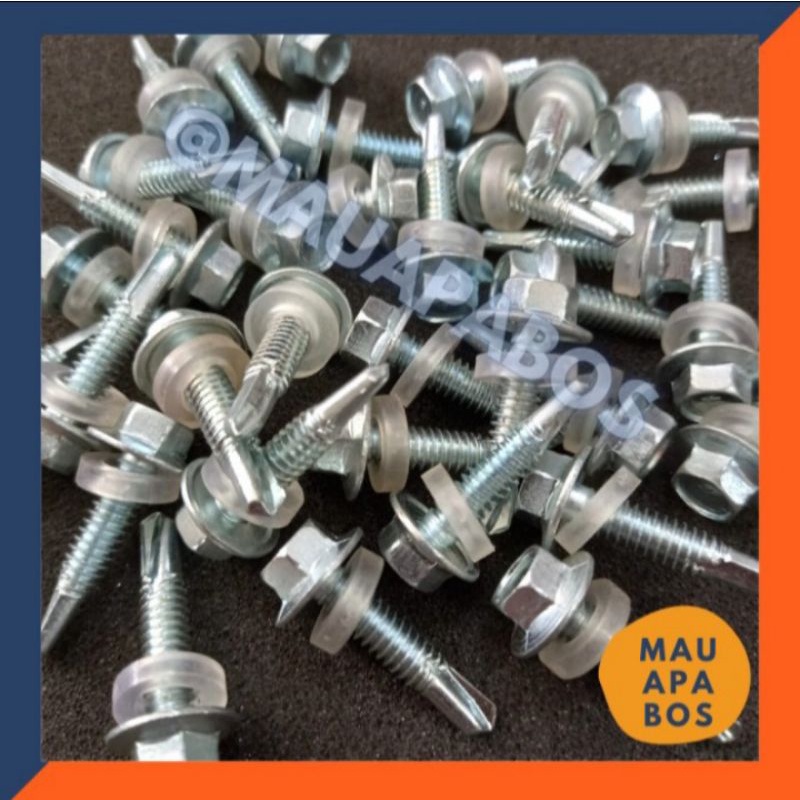 Baut Roofing Baut Drilling Putih 12x25 Drilling Screw 2.5cm