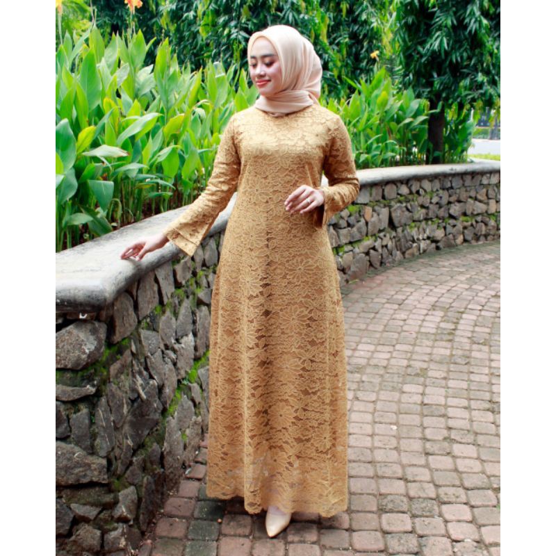 REALPICT GAMIS BRUKAT KAMILA/GAMIS PESTA/GAMIS MODERN