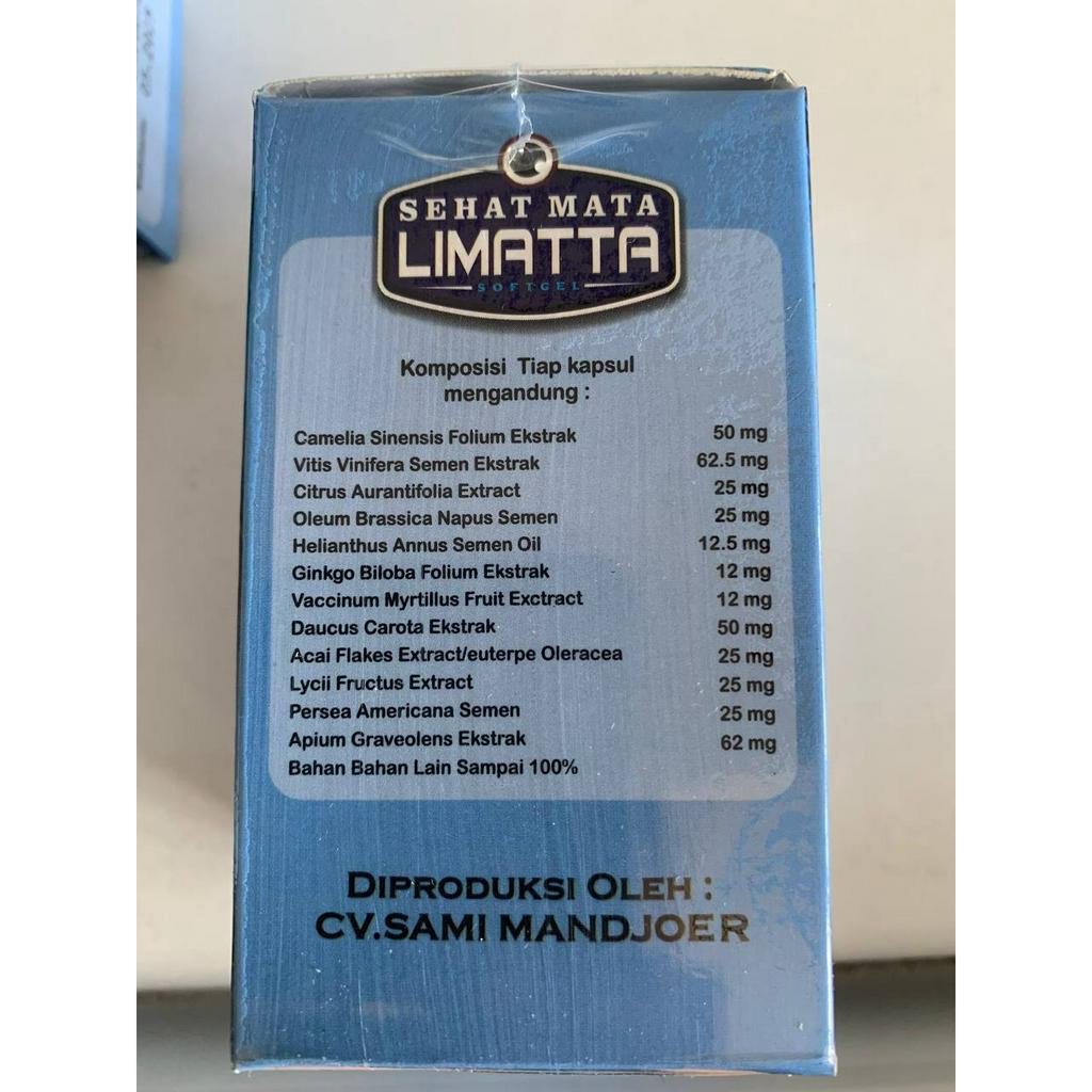 Obat Mata Kering Perih Iritasi Infeksi Rabun Glukoma Herbal Limatta Sehat Mata 30 Softgel Original