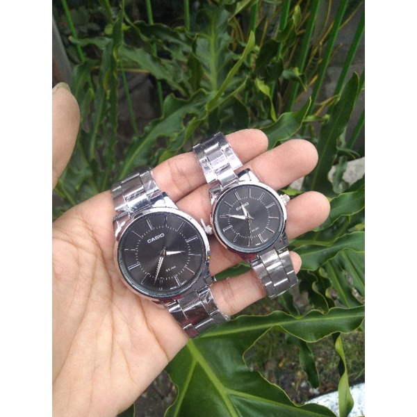 JAM TANGAN PRIA & WANITA CASIO Couple Rantai Stainless Steel Silver
