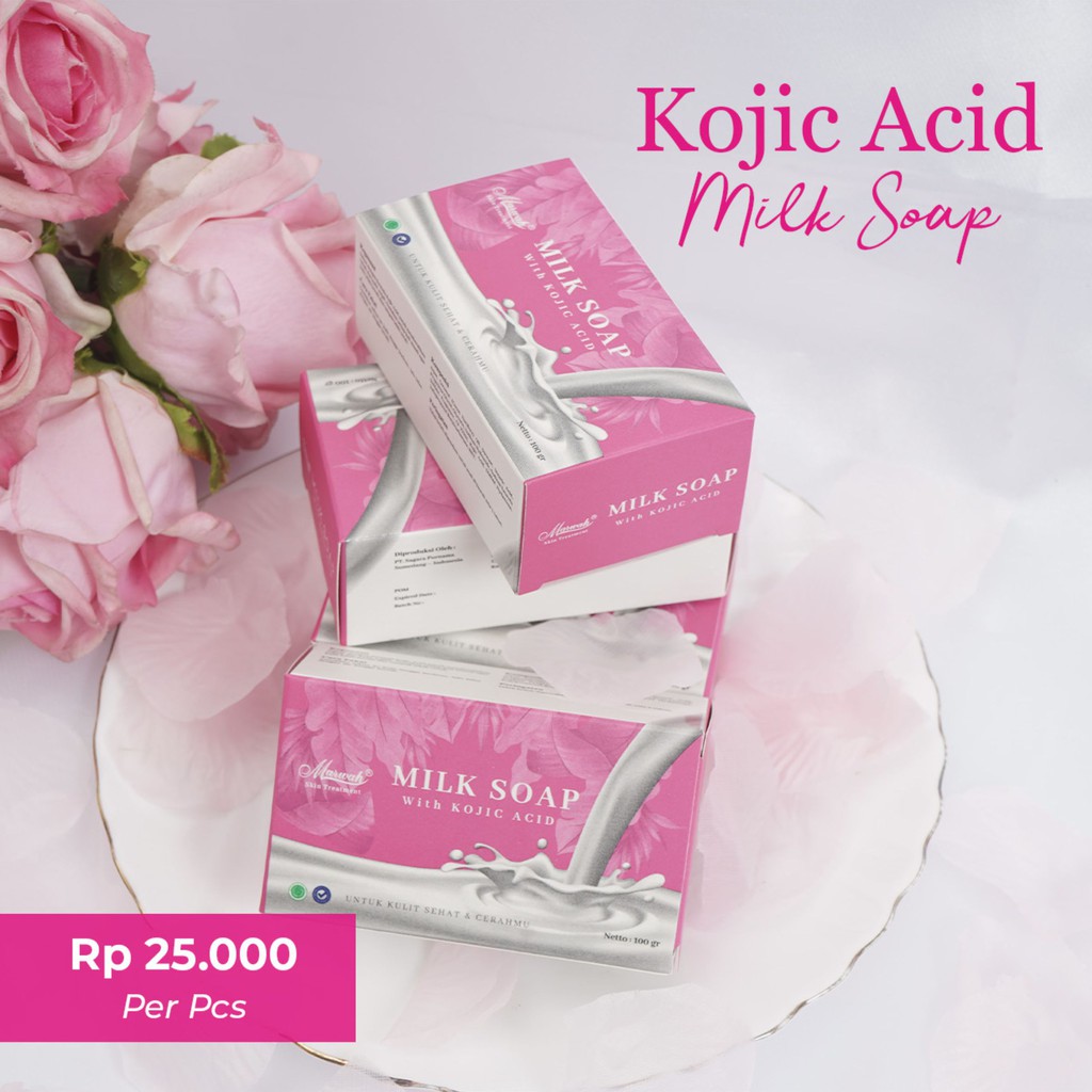 SABUN BADAN KOJIC ACID MILK SOAP MARWAH SKINCARE BPOM HALAL AMAN BUSUI BUMIL