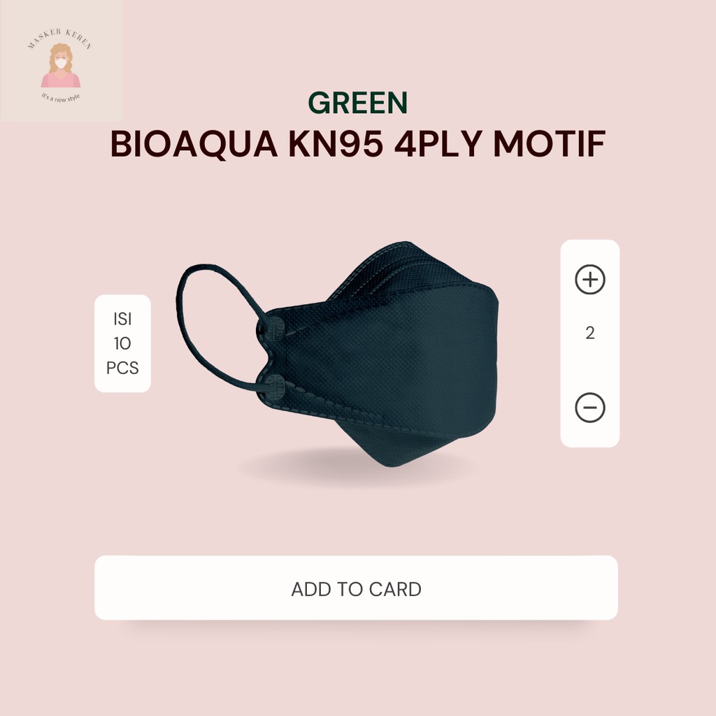 BIOAQUA Masker Dewasa GREEN Earloop Original KN95 Murah