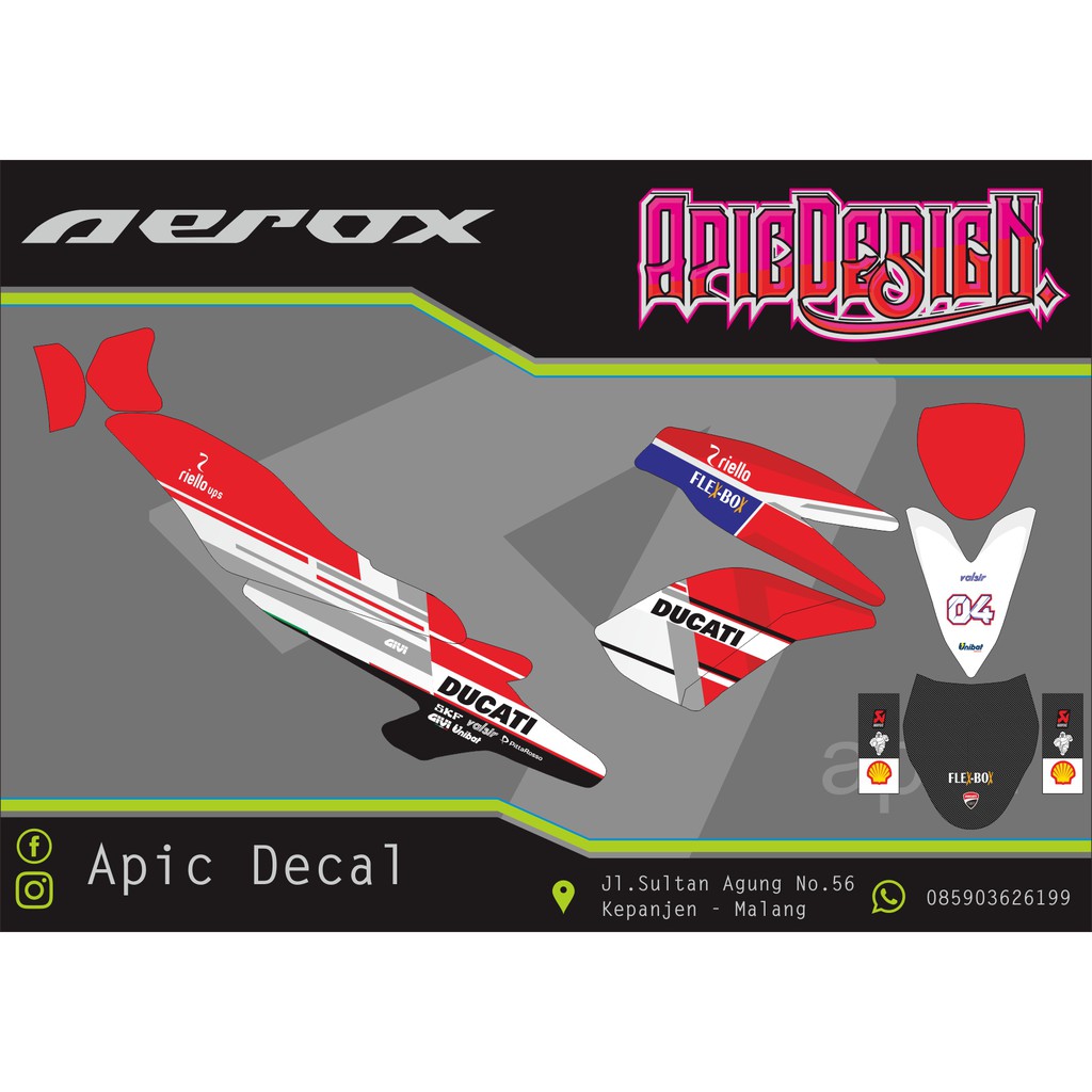Decal Aerox155 Ducati