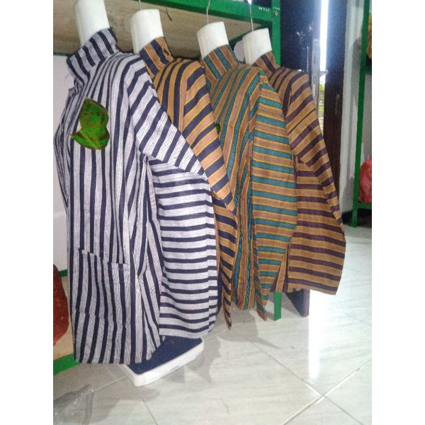 baju lurik tenun pria dewasa#atasan sorjan lurik pria dewasa# baju adat jawa tenun