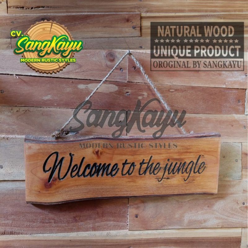 Papan nama kayu custom signage sign ukir nama kayu custom sign board 2