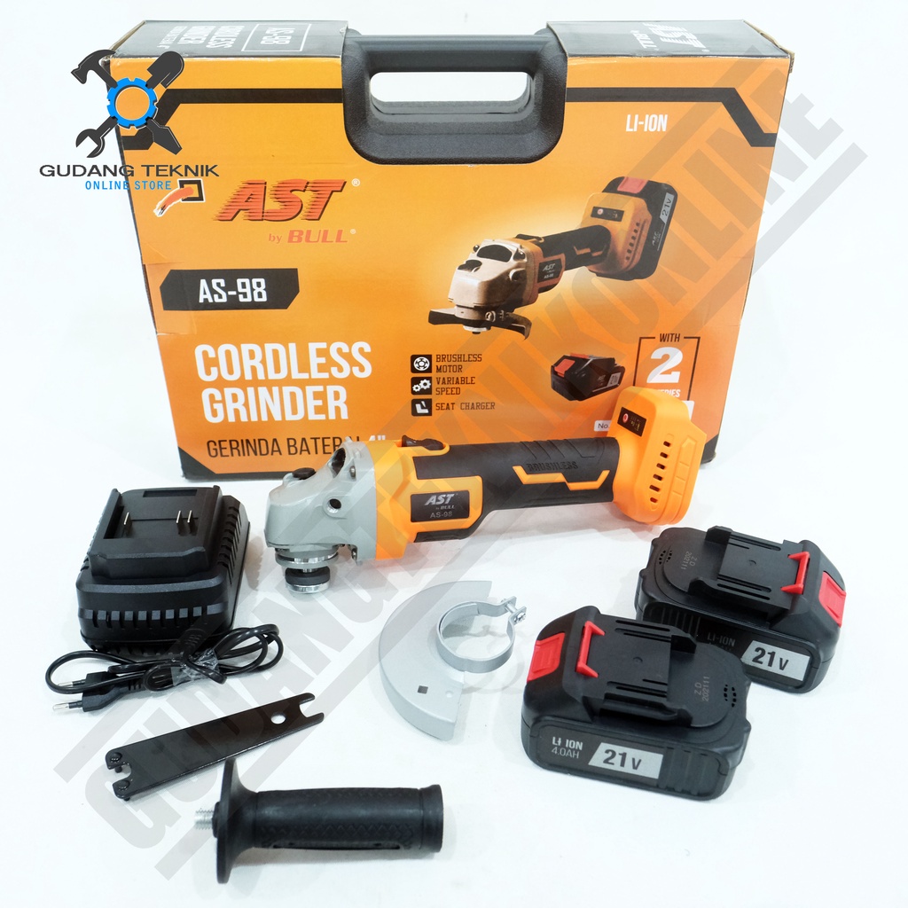 Gerinda Tangan 4&quot; CORDLESS AST AS98 / Mesin Gerinda Gurinda Tangan 4 Inch BATERAI AS 98 AST