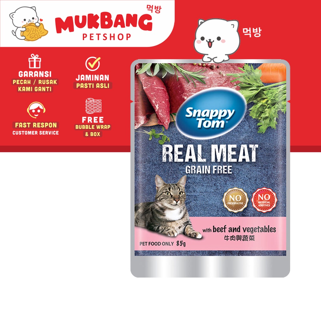 Snappy Tom Pouch 85Gr Grain Free Cat Wet Food Makanan Basah Kucing