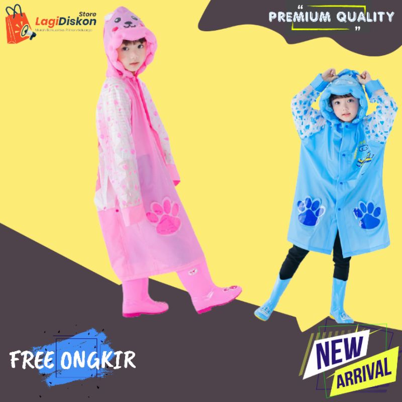 Jas hujan anak laki laki Jas hujan anak perempuan Dengan ruang ransel Mantel Hujan anak High Quality