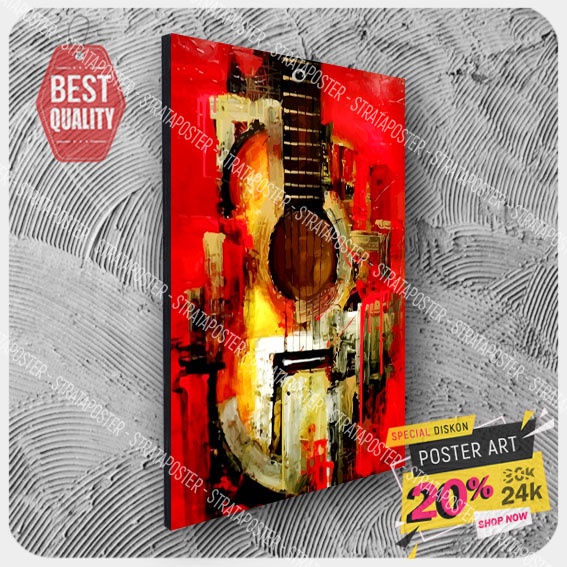 hiasan dinding - pajangan dinding - poster Gitar - wall decor - poster dinding - dekorasi dinding - 203052KRN