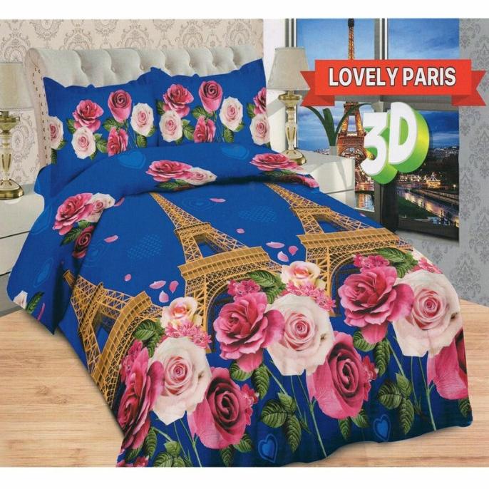 Bed Cover Set Sprei Flat Uk 160X200 Bonita Motif Lovely Paris Tokonidia11