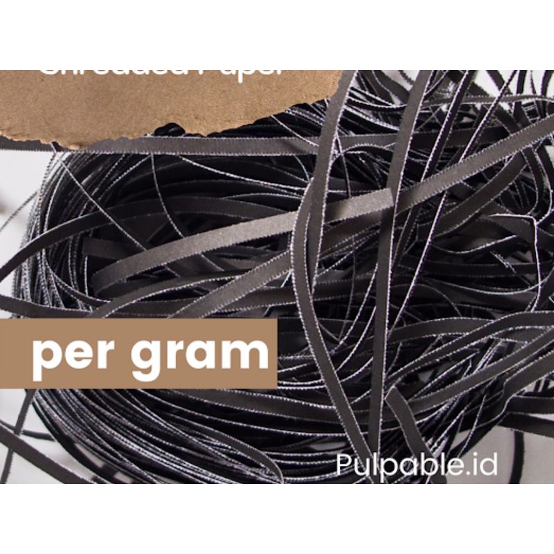 

Eco Friendly Black Shredded Paper / Kertas Serut Hitam (per 100 gram)