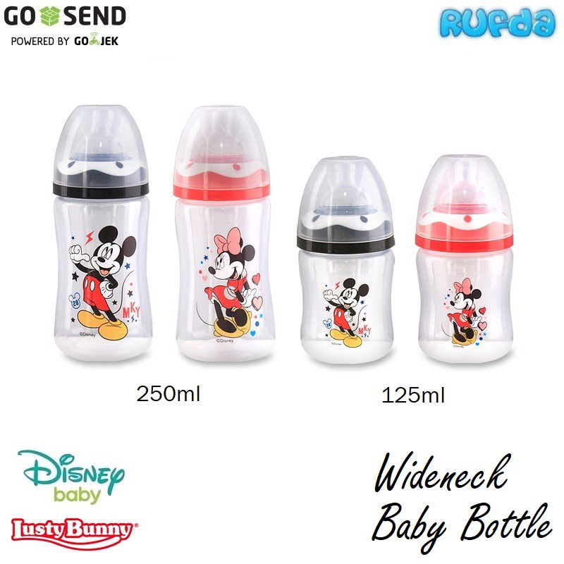 Lusty Bunny Disney Baby Bottle Botol Susu Bayi Wideneck Motif Karakter Mickey Minnie